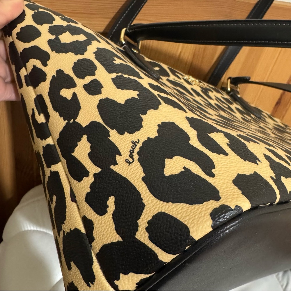 🐆Coach Gallery Tote Bag With Leopard Print - Picture 10 of 10